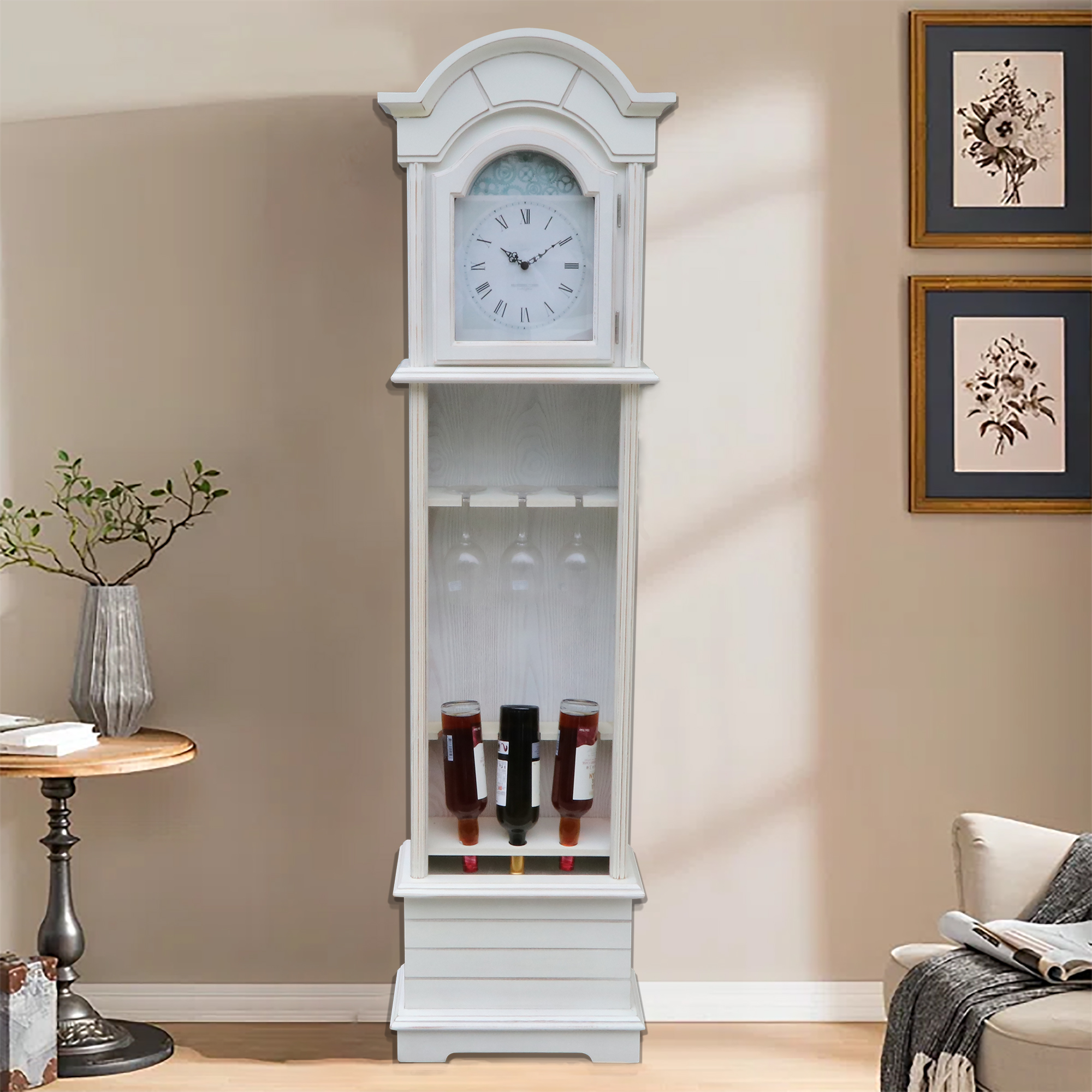Westminster ringtone Grandfather floor clock farmhouse living room vintage decorated wooden clock