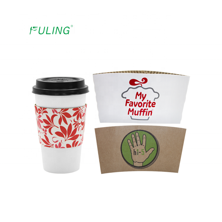 custom printed biodegradable disposable single double wall PLA coated hot coffee paper cups with lid/sleeve
