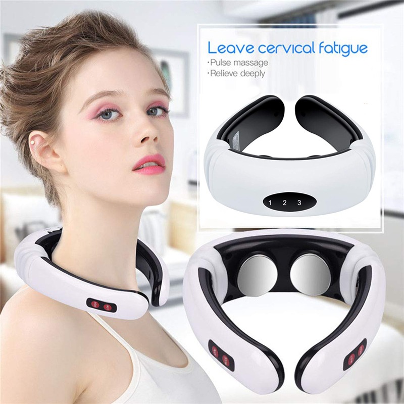 Electric neck massager pulse back 6 modes power,6 heads neck heat massage pillow