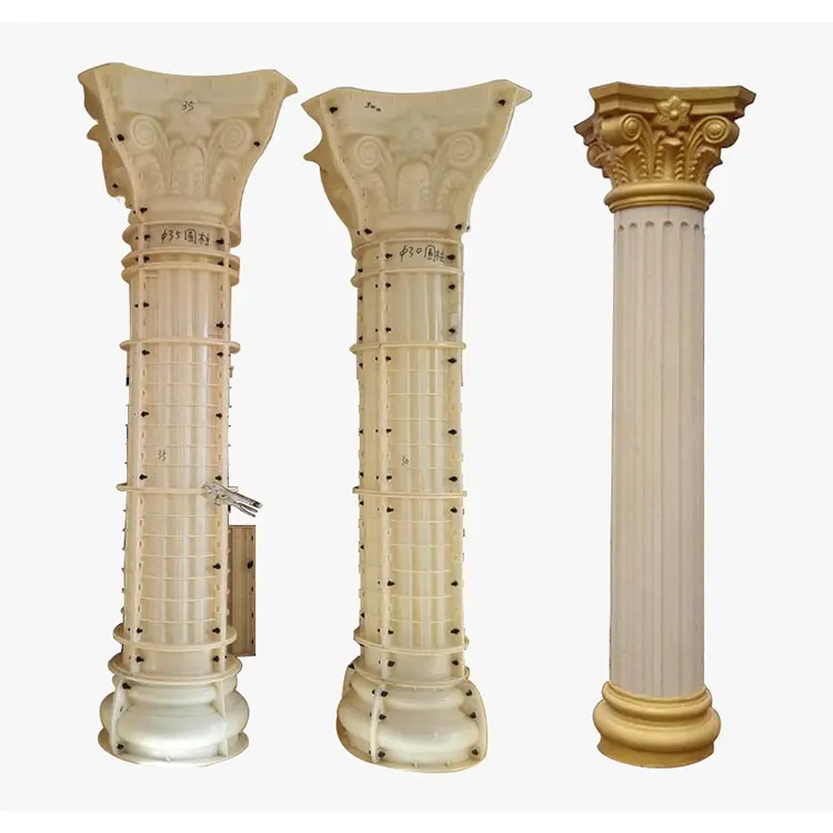 Roman decorative precast concrete pillars column molds for sale