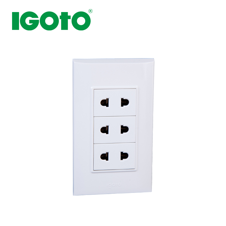 Настенный выключатель и розетка IGOTO B111/3 CE, 3 комплекта, 2 контакта, американский стандарт