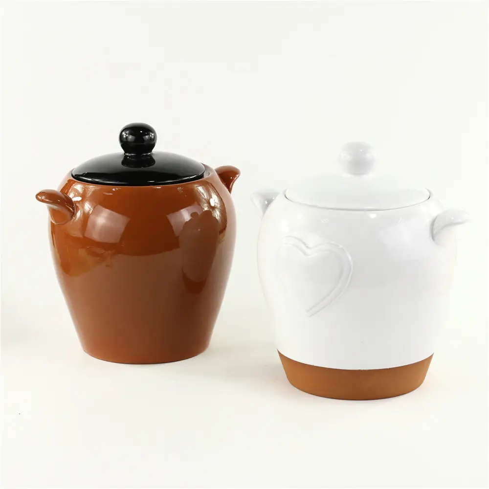 Terracotta Stockpots for Chicken Soup, Steam Vegetables and Corn or Fitness Food Ceramic Soup Pot