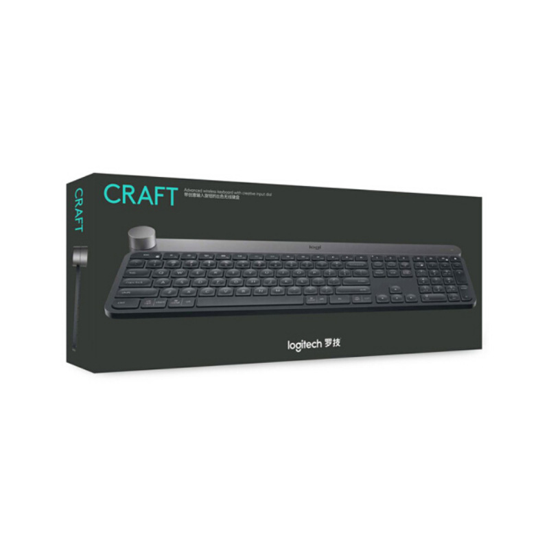 Беспроводная клавиатура Logitech Craft, 108 клавиш, умное управление, ручка подключения, переключатель подключения нескольких устройств, темно-серый