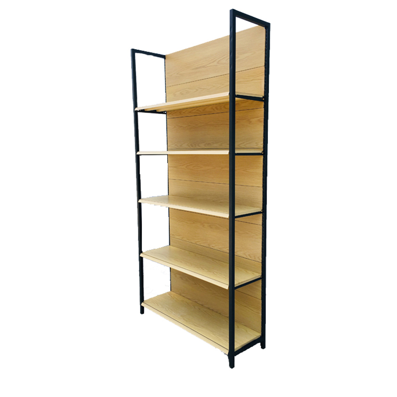 Wood Grain Gondola Supermarket and Store Heavy Duty Cold-rolled Steel Goods Display
