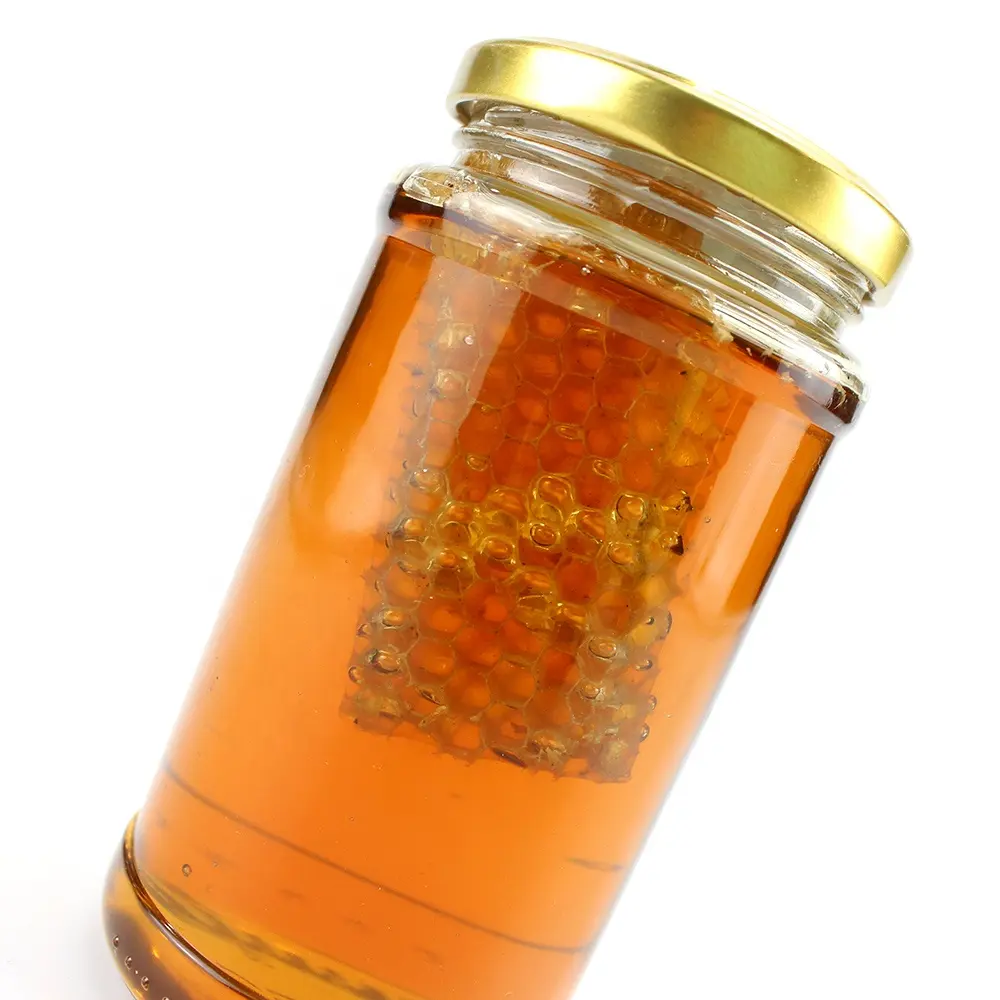 Fresh natural yellow comb honey 453 Grams with comb of honey