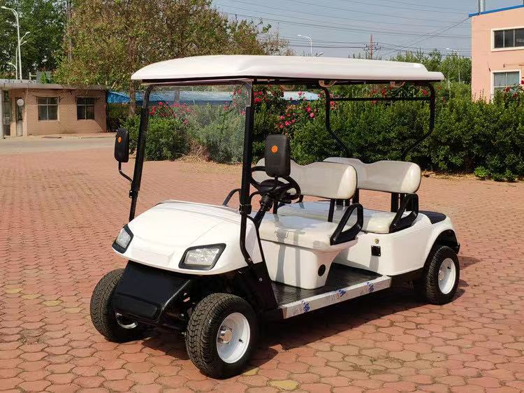 China Cheap High Quality 6 seat 4+2 seat 48V 4 wheel Rain Covered Powered Fast Electric Golf Cart with golf basket