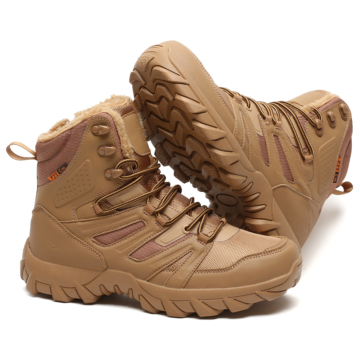 Large size winter warm and plush wilderness jungle hiking boots
