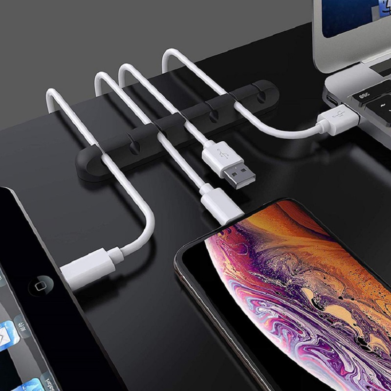 Зажим для проводов, зажим для управления USB кабелем, органайзер для офиса, настольного телефона, держатель шнура, силиконовый зажим для проводов, органайзер для проводов