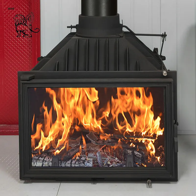BLVE European Style Home Decoration Embedded Wood Burning Heating Stove Modern Villa Cast Iron Fireplace Wholesale