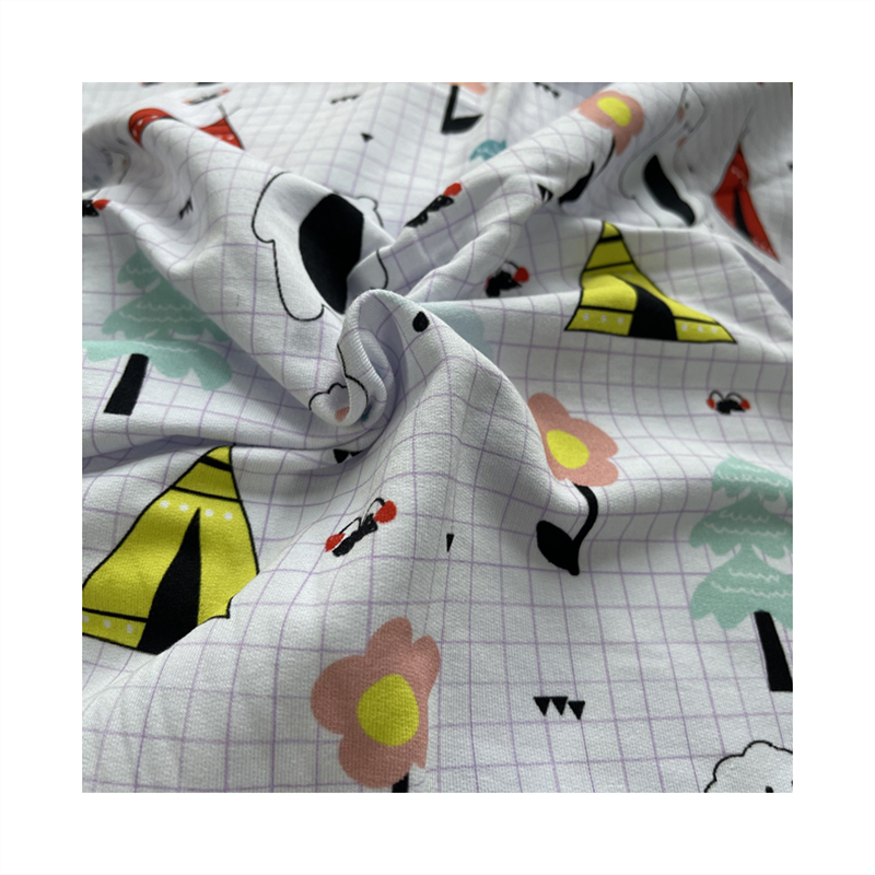 Custom design print on digital printed french terry fabric French Terry 100% Cotton Sweatshirt Fabric For Garment