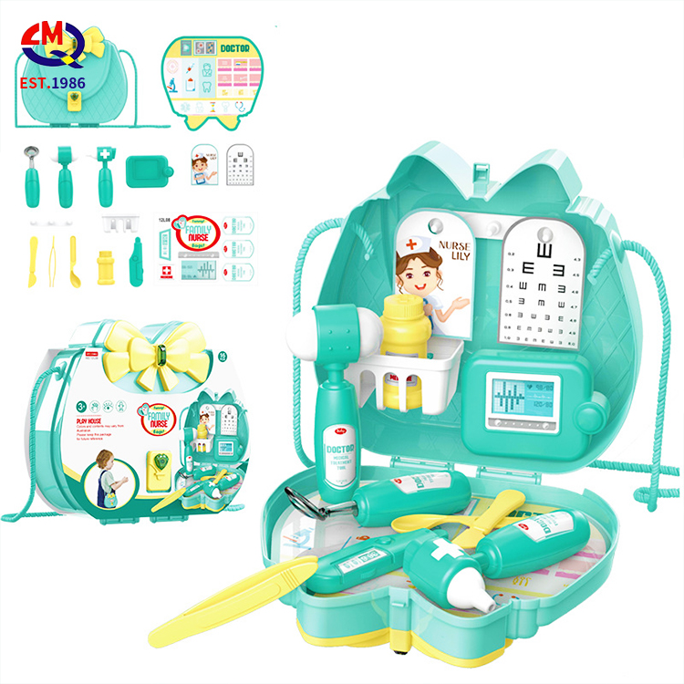 Children's Play House Simulation Kitchen Tableware Makeup Tools Doctor Supermarket Portable Backpack Toys