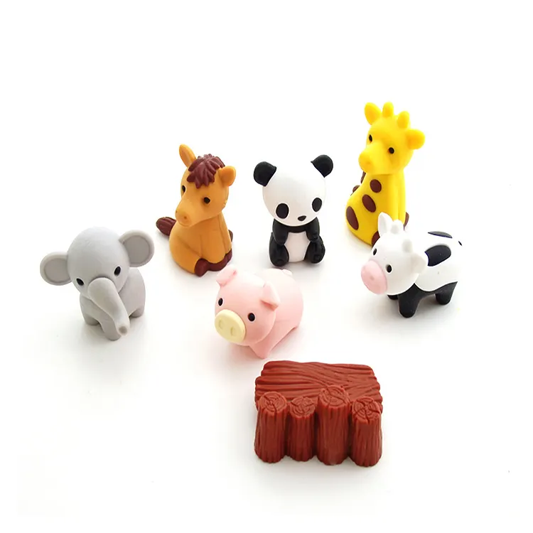 Eraser Factory Rubber+eraser Direct Sale Fashion Mini Animal Shaped Custom Fancy Cute 3D Pencil Eraser