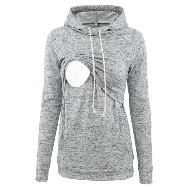 Hot Selling Stripes Long Sleeve Casual Loose Breastfeeding Top Nursing Sweater