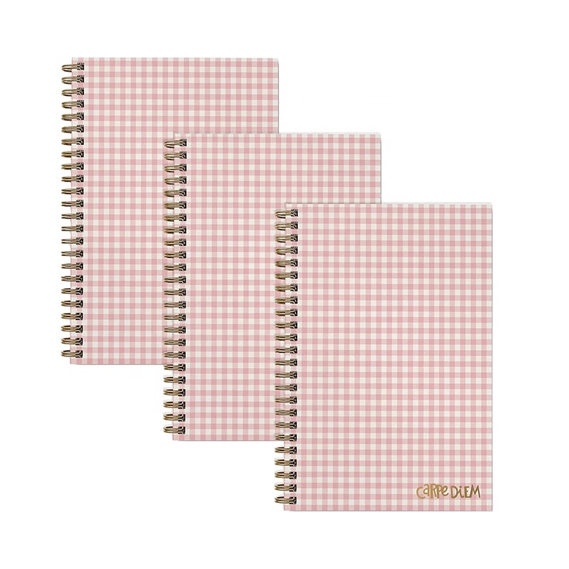 A5 Wholesale Spiral Custom Bamboo Diary Journal Notebooks Hardcover Paper Pink for a5 notebook paper