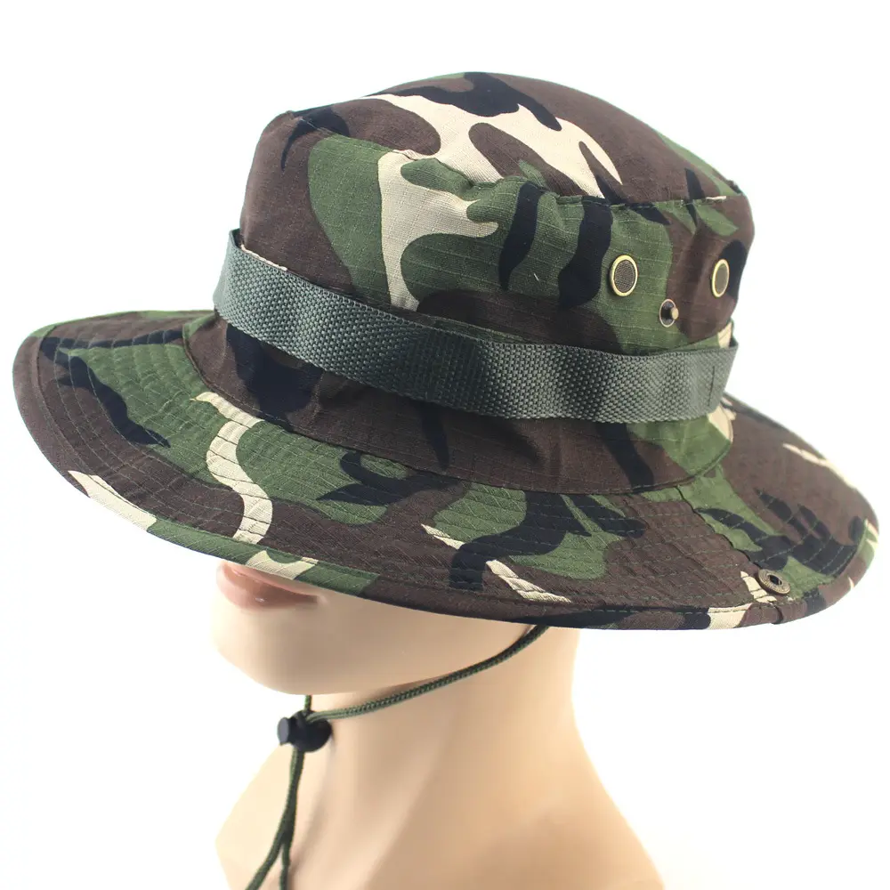 Wholesale Fashion Men High Quality Jungle Hat Digital Camouflage Military Men Outdoor Travel Bucket Hat Camouflage Cap