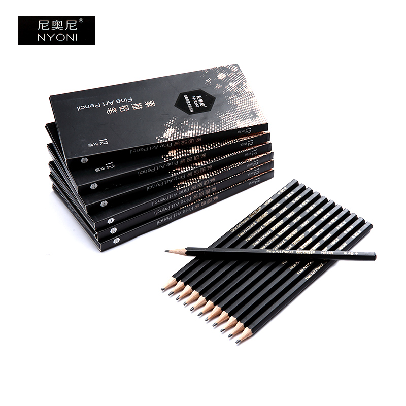 NYONI black Art pencils graphite draw sketch 2H HB 2B 4B 6B 8B 14B sketching pencil art set charcoal pencil