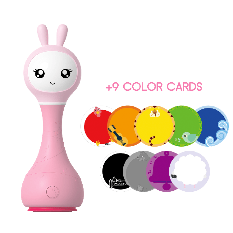 Умные погремушки Alilo R1 Smart shake & tell, Детские Игрушки для раннего развития, безопасные жевательные прорезыватели для зубов с 7 цветными лампочками