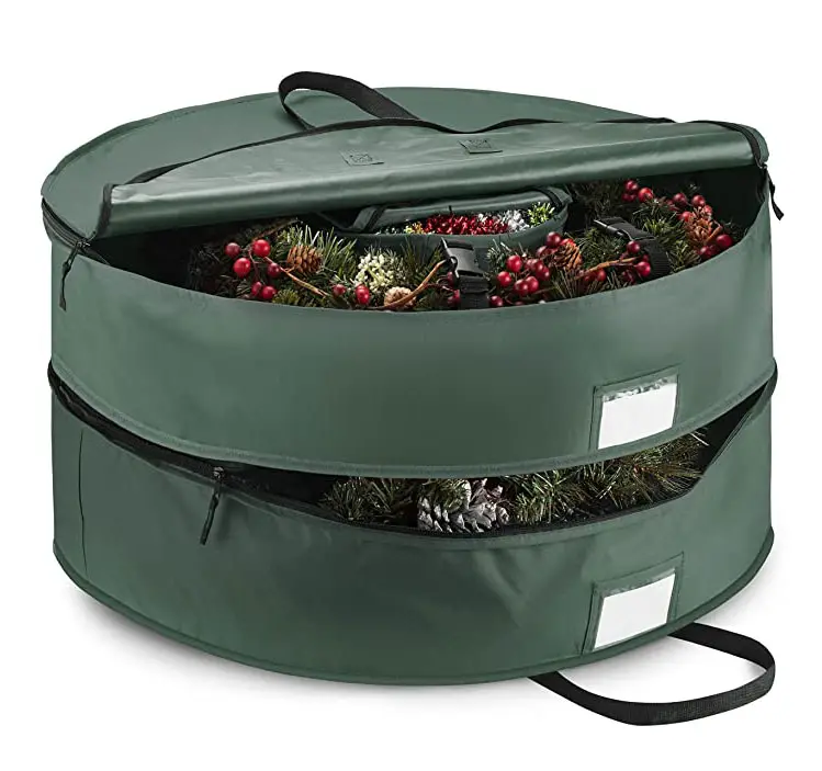 Double Layers Tear Proof Holiday Xmas Bag Premium Christmas Wreath Storage Bag