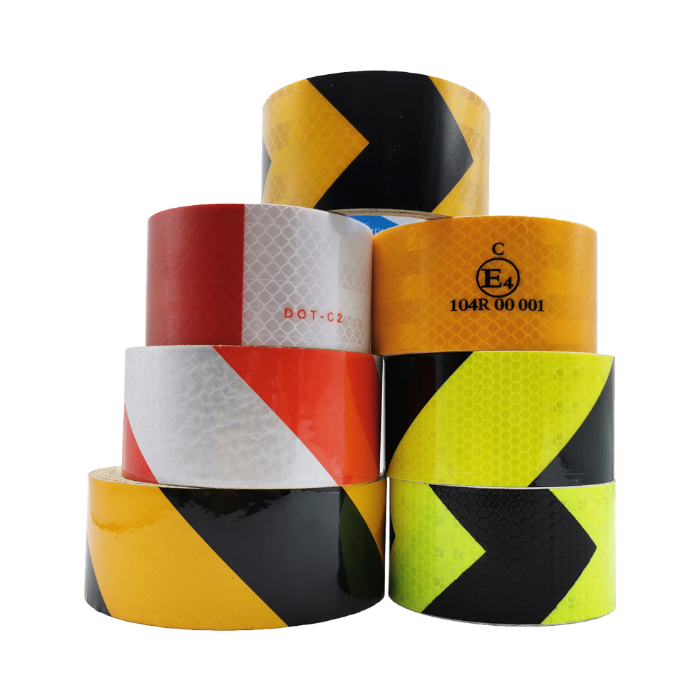 Waterproof Red and White Adhesive Safety Conspicuity Reflector Tape for Trailer Cars Trucks Outdoor Reflective Tape