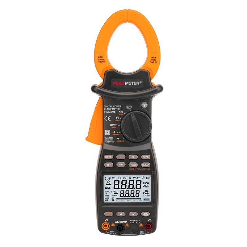 Good Quality RS232 Data Interface Three Phase Harmonic Digital Power Clamp Meter PM2205