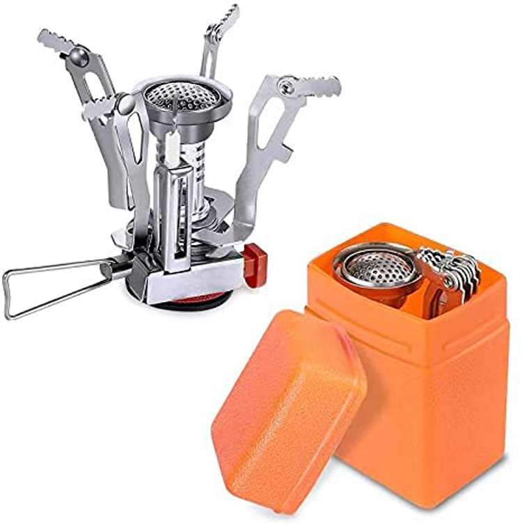 Outdoor mini square stove portable folding picnic stove self-driving fishing stove