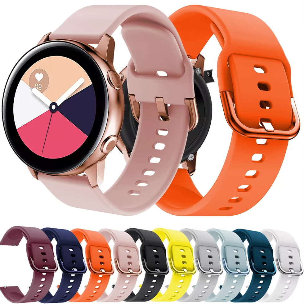 Ремешок силиконовый для наручных часов, мягкий браслет для Samsung Galaxy Watch 5 4 3 active 2 44 мм 40 мм 42 мм 46 мм 41 мм, 20 мм 22 мм