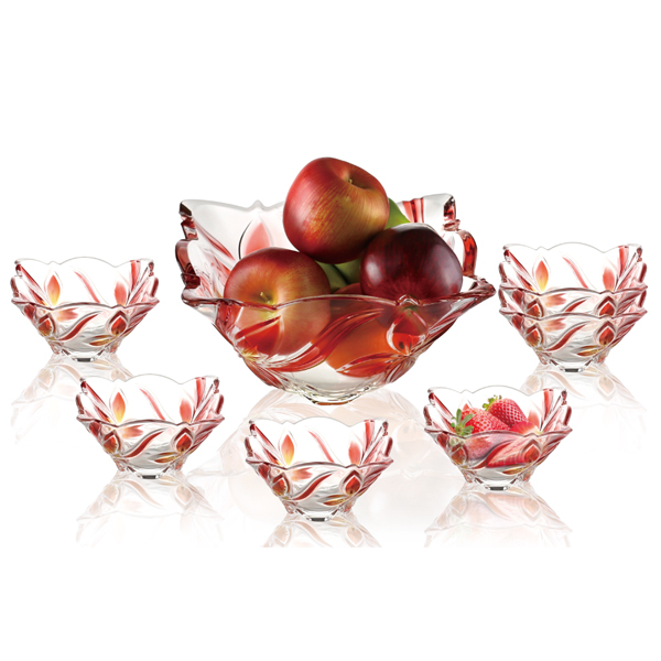 LAKOTTO 7pcs kitchen glassware serving glass luxury refrigerated fruit trifle bowls lunch storage box set