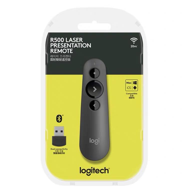 USB беспроводной Презентер Logitech R500 красная лазерная указка PPT пульт дистанционного управления указка для презентаций PowerPoint учитель