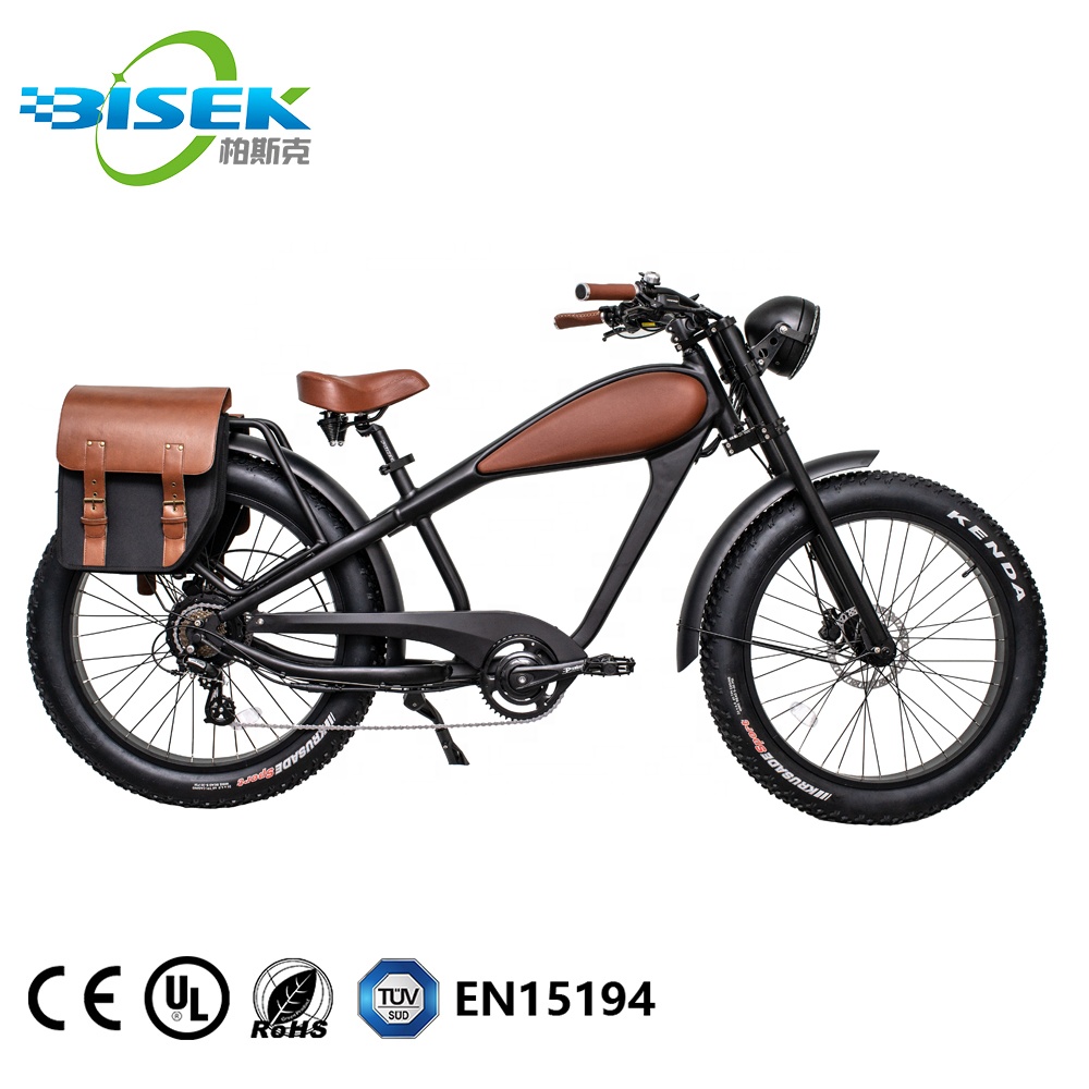 Высокой мощности 48V 750W винтажный электрический велосипед горный велосипед 26 дюймов с толстыми покрышками детский электрический велосипед Cafe Racer