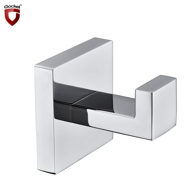Modern 304 Stainless Steel Bathroom Accessories Square Single Robe Hook Towel Hook Clothes Hook