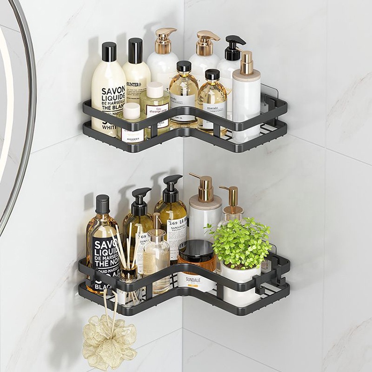 Metal Shower Caddy Basket Wall Bathroom Storage No Drilling Corner Shower Caddy