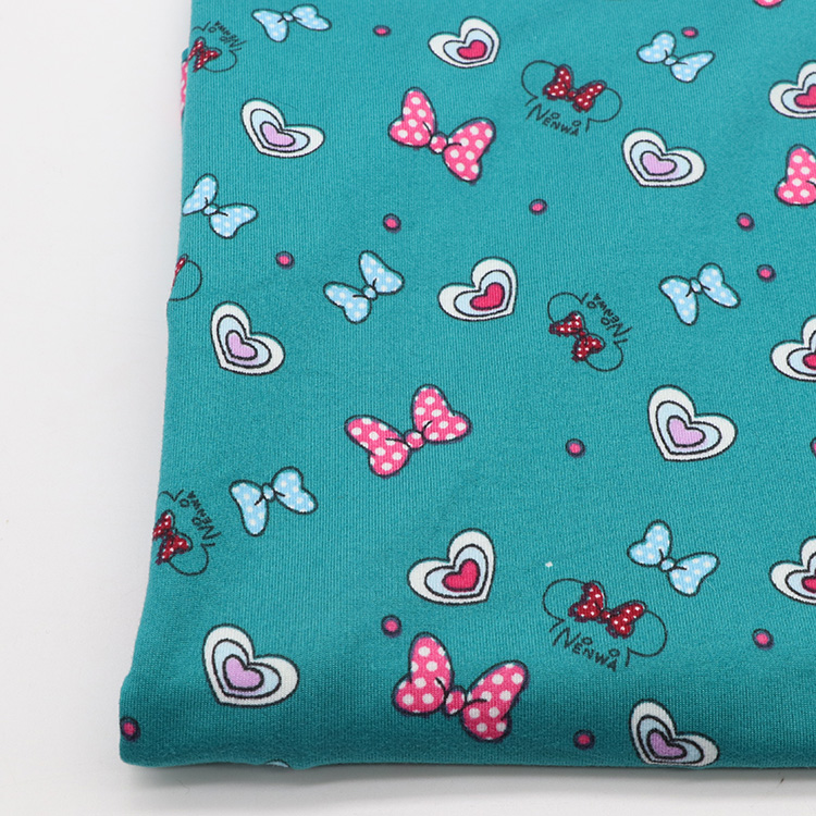 Wholesale shaoxing manufacturer peaching 95% polyester 5%spandex knit digital printed fabric