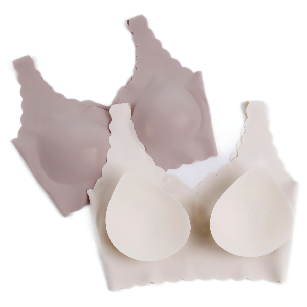 Ladies Traceless Smooth Soft Bra Comfortable Women Padded Solid Color No Rims Gather Sleep Bra