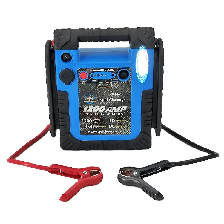 Emergency vehicle tool portable 18000mAh battery power bank 1000A jump starter with smart clamps