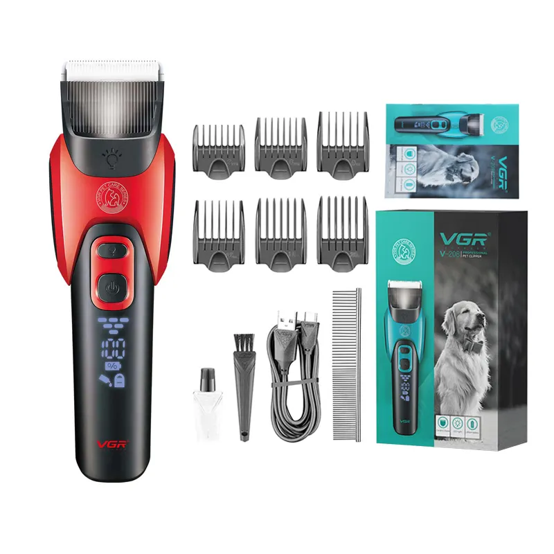 VGR V-208 Low Noise Powerful Rechargeable Professional Electric Trimmer Dog Cat Pet Hair Clipper