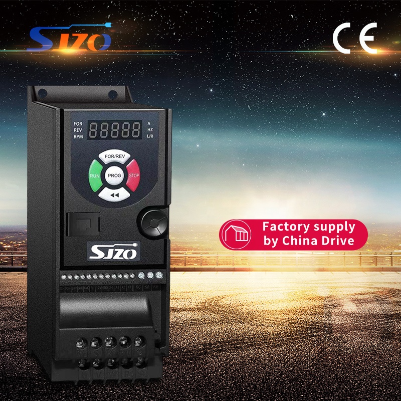 SJZO mini size high performance pure sine wave vector control invertor 220V single phase to 3 phase inverter 0.4KW 50Hz to 60Hz