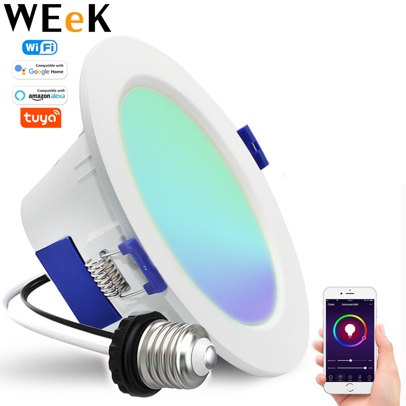 Smart Light Color Temperature Tunable LED Retrofit Recessed Downlight Wi-Fi RGBW Multi Color Change LED downlight