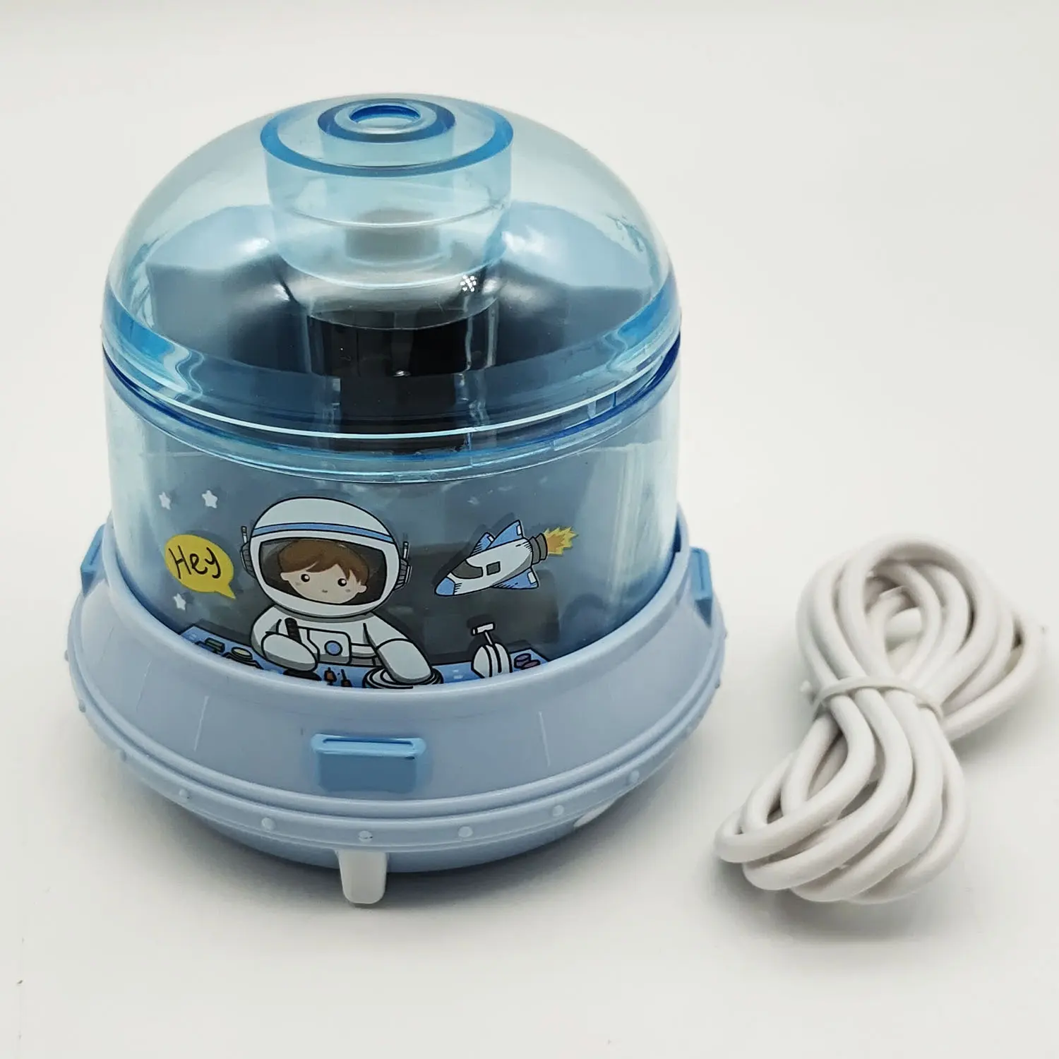 Automatic Pencil Sharpener Mini Office Cartoon Automatic USB Battery Electric Student Auto Sacapunta Stationery Plastic Spaceship Blue Sharpener For Pencil