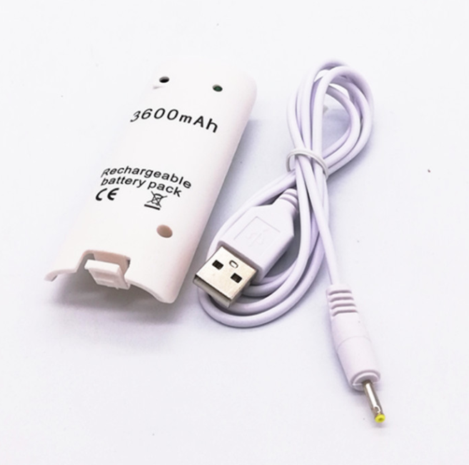 Game accessories with 3600mAH Rechargeable Battery (White Or Black ) and Charging Cable for Nintend Wiis Remote Controller