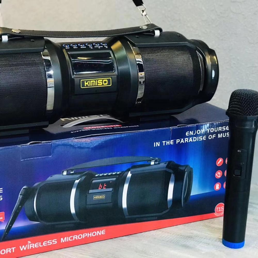 KIMISO KMS-T1S 2*4 дюймов открытый портативный динамик на колесиках DJ акустическая система со светодиодной подсветкой синий зуб динамик