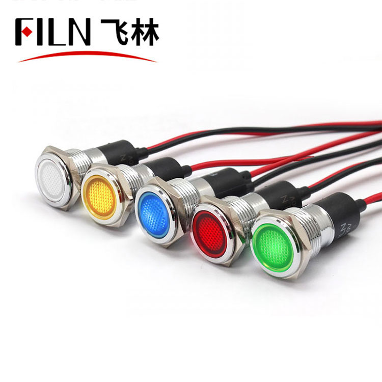 FILN 12V LED Хорошая цена нержавеющая сталь 16 мм металлический индикатор света