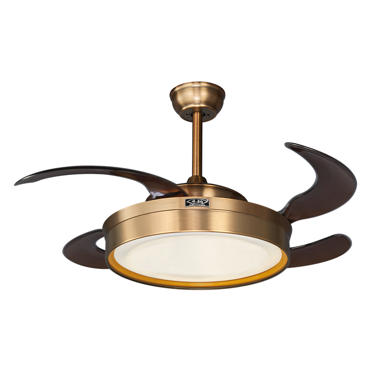 2020 new design modern decorative fan with lamp ac bladeless remote control led ceiling fan with light