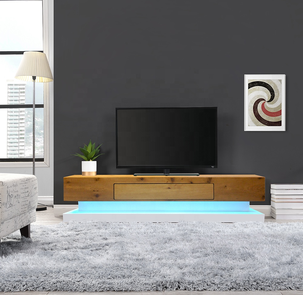 YSLi MDF Woode TV Стенд со светодиодной подсветкой для дома, гостиной