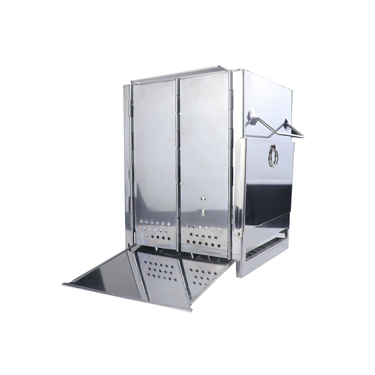 hotselling Outdoor square wood BBQ picnic oven stainless steel folding grill