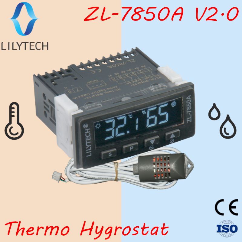 ZL-7850A, инкубатор контроль сыра колбасы депозит, регулятор температуры влажности, гигростат термостат, Lilytech гумидистат