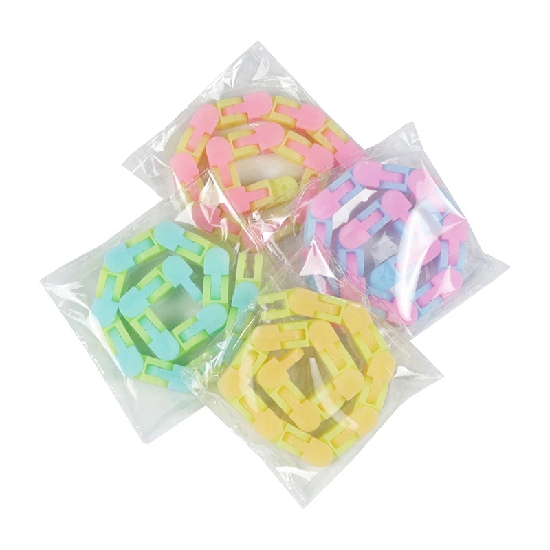 Luminous New Funny Fidget Chain Anti Stress Toy For Children Bike Chain Glow at Night Fidget Spinner Bracelet Snake Puzzle Toy