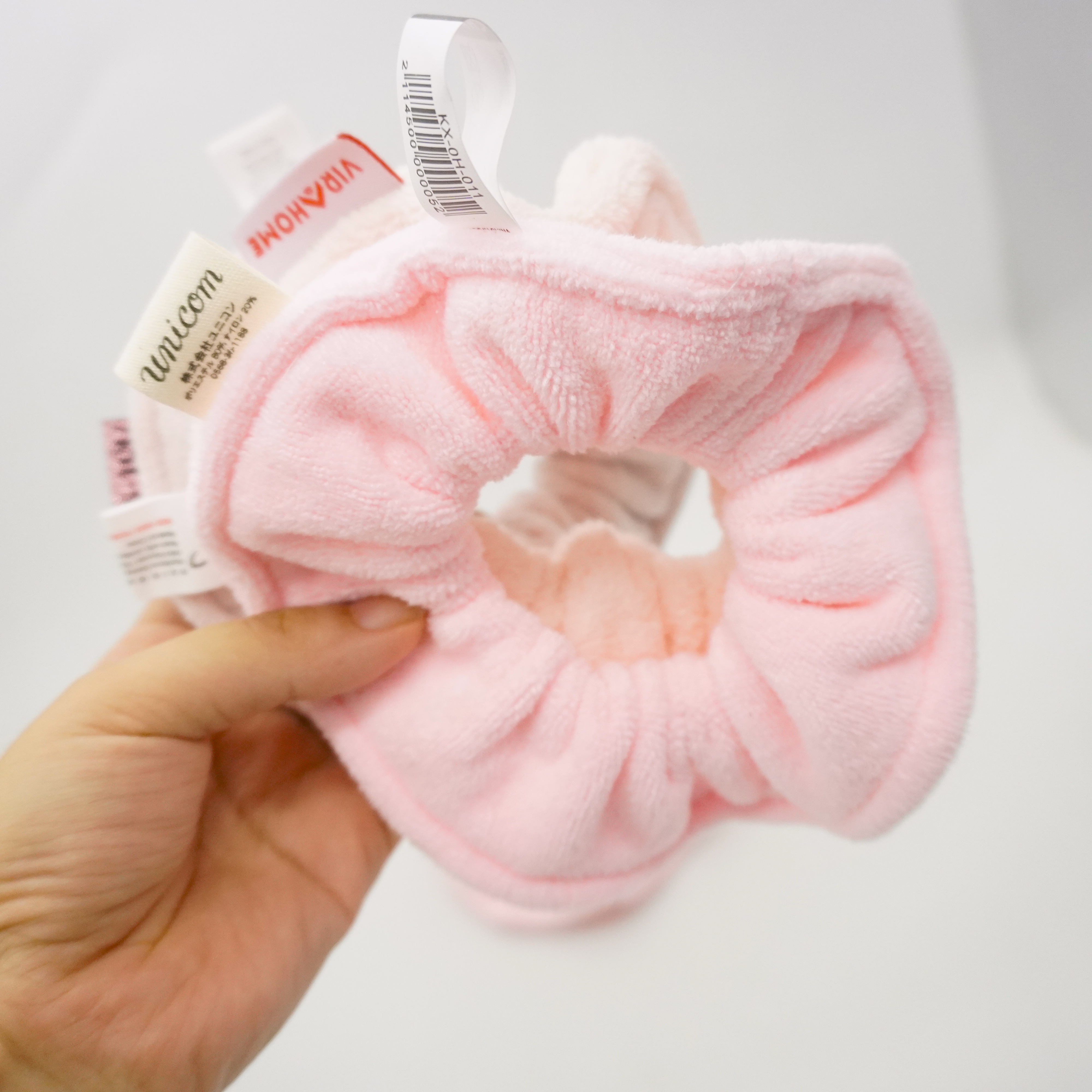 strong water absorption towel scrunchies OEM headdress terry cloth large intestine circle hair ring with a logo tag