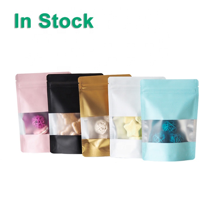 Матовый цвет Ziplock мешки алюминиевой фольги Doypack Mylar типа дой-Пак для хранения, расфасованный по пакетам сумки с прозрачным окном