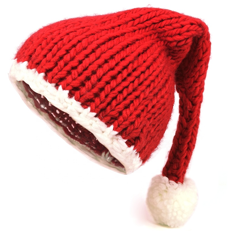 Holiday Baby Knitted High Quaility Custom Hat with Logo Kids Christmas Knit Sublimation Santa Hat