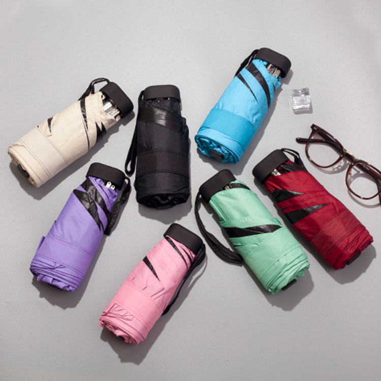 bright color umbrellas New Lights and Small Mini Umbrella 5 Folding Pocket Umbrella